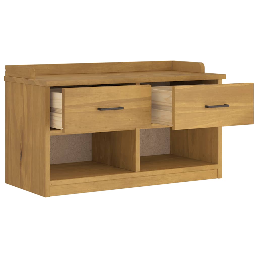 vidaXL Hallway Bench SANDNES 87x40x50 cm Solid Wood Pine