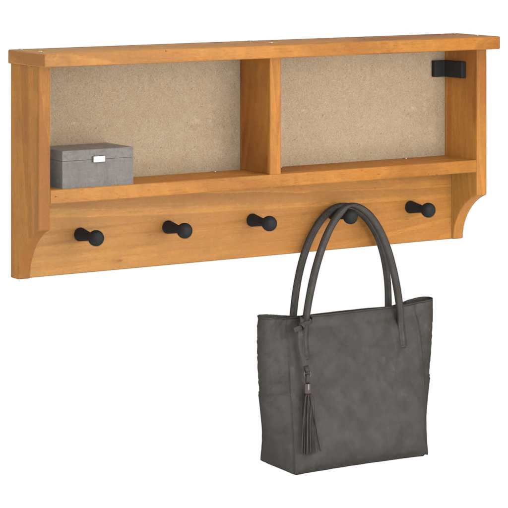 vidaXL Wall-mounted Coat Rack "SANDNES" 87x12x35 cm Solid Wood Pine
