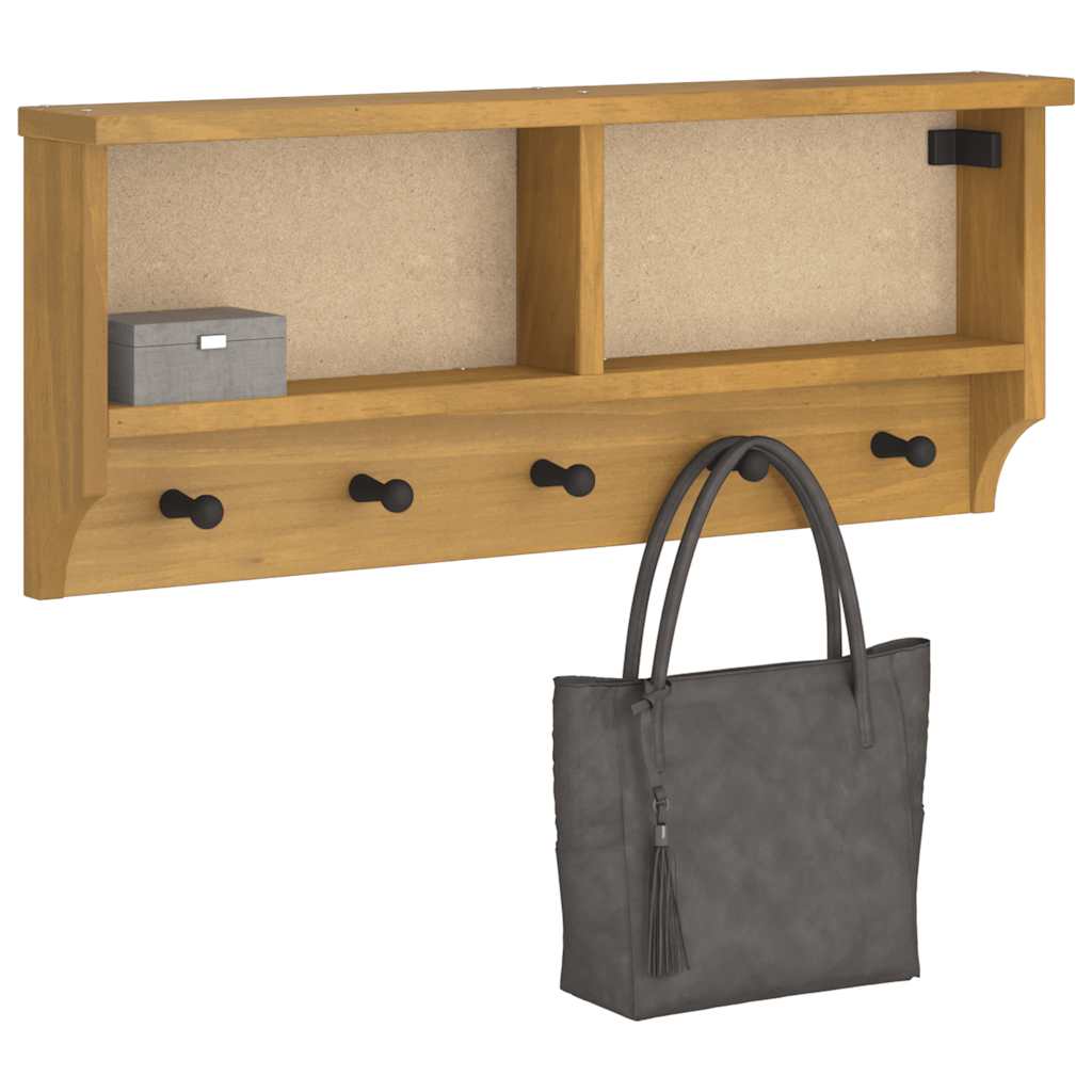 vidaXL Wall-mounted Coat Rack "SANDNES" 87x12x35 cm Solid Wood Pine