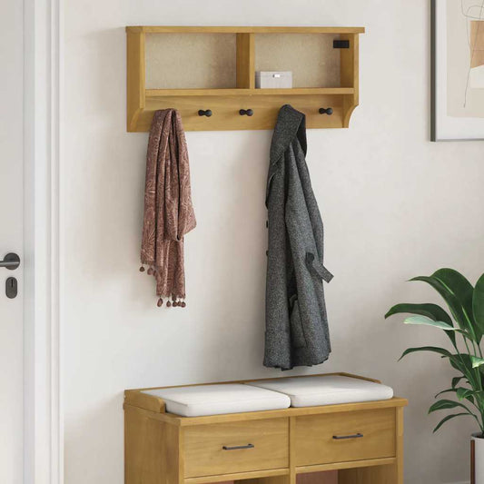 vidaXL Wall-mounted Coat Rack "SANDNES" 87x12x35 cm Solid Wood Pine