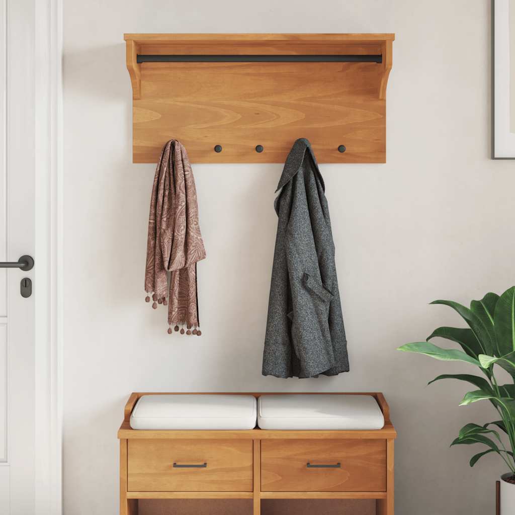 vidaXL Wall-mounted Coat Rack SANDNES 87x30x42 cm Solid Wood Pine