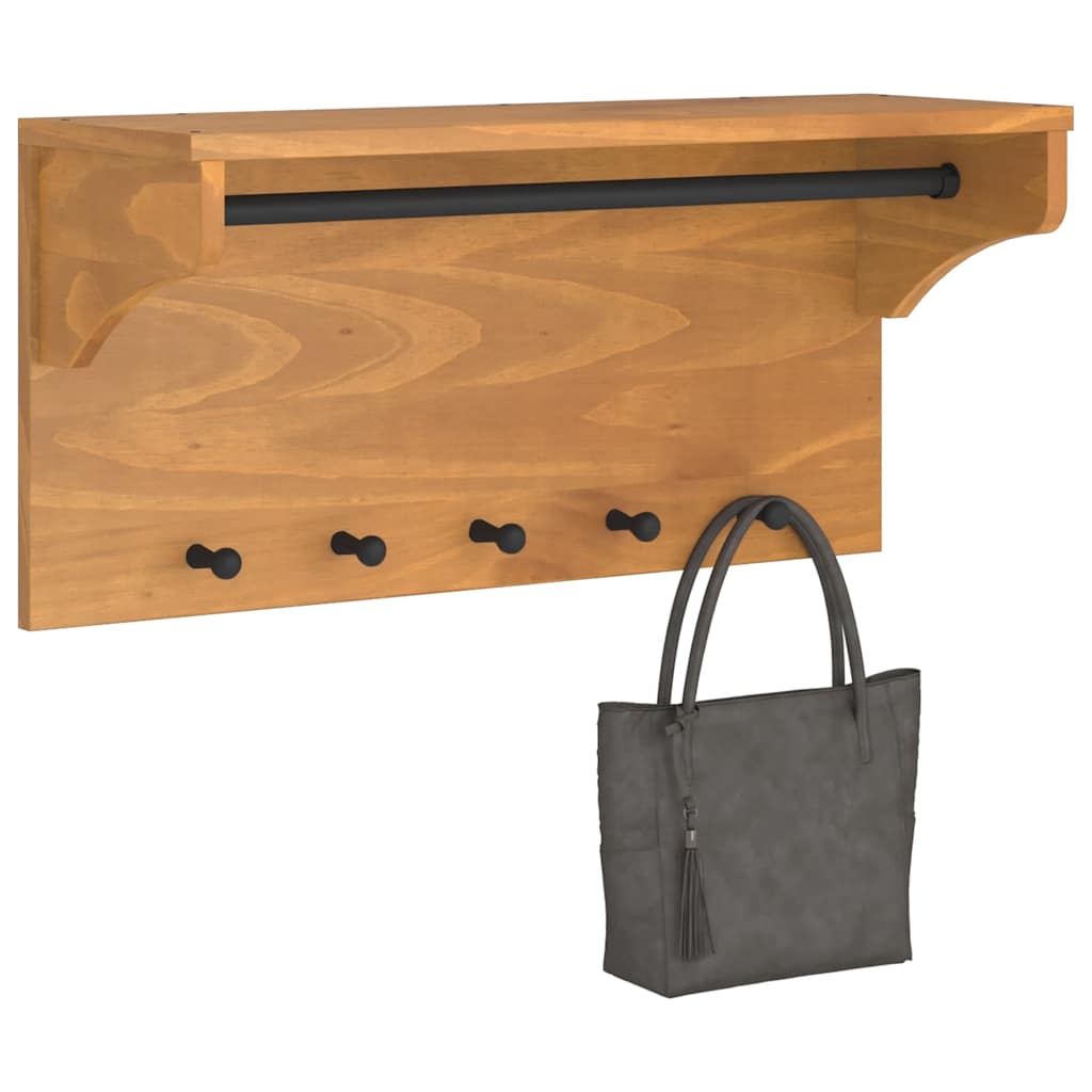 vidaXL Wall-mounted Coat Rack "SANDNES" 87x30x42 cm Solid Wood Pine