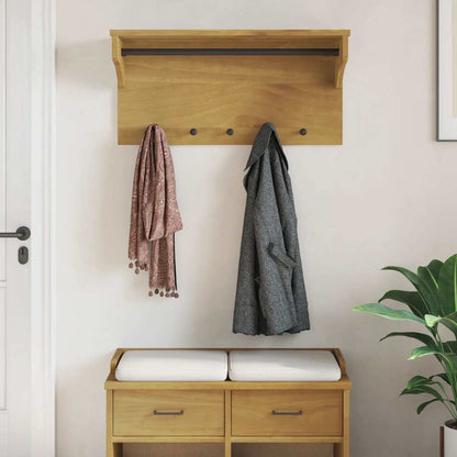 vidaXL Wall-mounted Coat Rack "SANDNES" 87x30x42 cm Solid Wood Pine