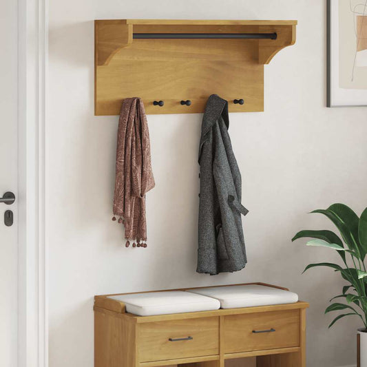 vidaXL Wall-mounted Coat Rack "SANDNES" 87x30x42 cm Solid Wood Pine