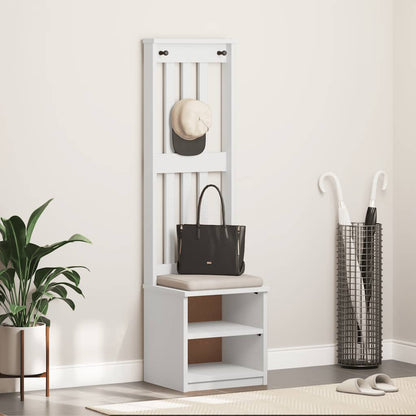 vidaXL Hall Tree SANDNES White 45x40x159.5 cm Solid Wood Pine