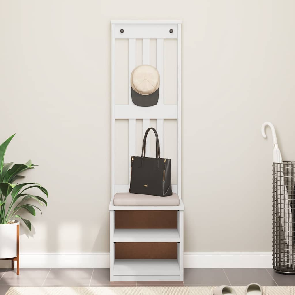 vidaXL Hall Tree SANDNES White 45x40x159.5 cm Solid Wood Pine