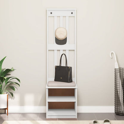 vidaXL Hall Tree SANDNES White 45x40x159.5 cm Solid Wood Pine