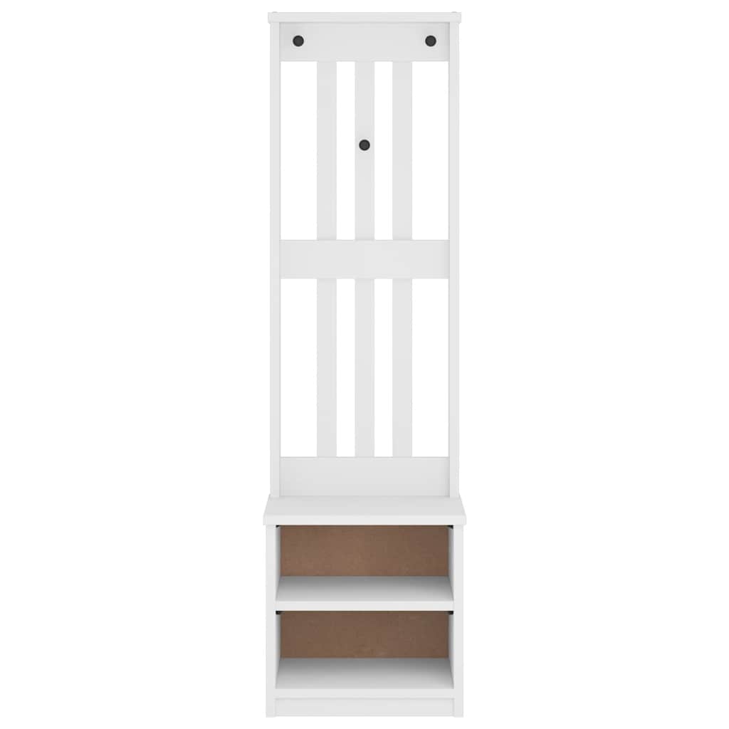 vidaXL Hall Tree SANDNES White 45x40x159.5 cm Solid Wood Pine