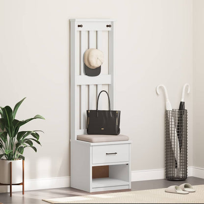 vidaXL Hall Tree SANDNES White 45x40x159.5 cm Solid Wood Pine