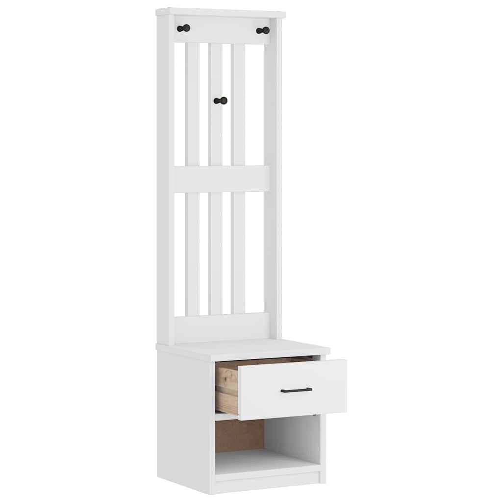 vidaXL Hall Tree SANDNES White 45x40x159.5 cm Solid Wood Pine