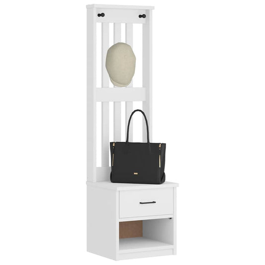 vidaXL Hall Tree SANDNES White 45x40x159.5 cm Solid Wood Pine