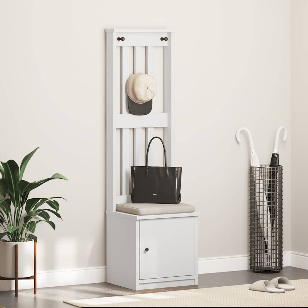 vidaXL Hall Tree SANDNES White 45x40x159.5 cm Solid Wood Pine
