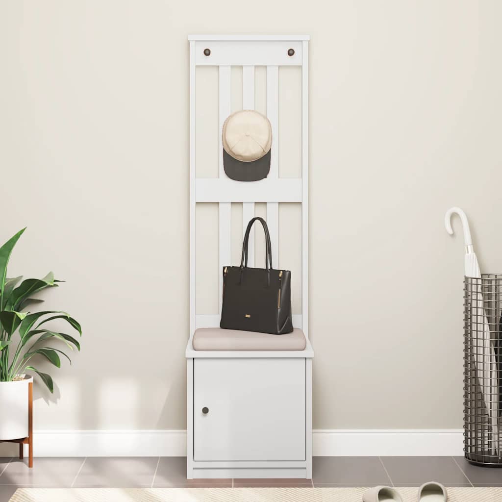 vidaXL Hall Tree SANDNES White 45x40x159.5 cm Solid Wood Pine