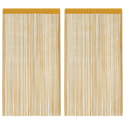 vidaXL String Curtains 2 pcs Gold 100x250 cm