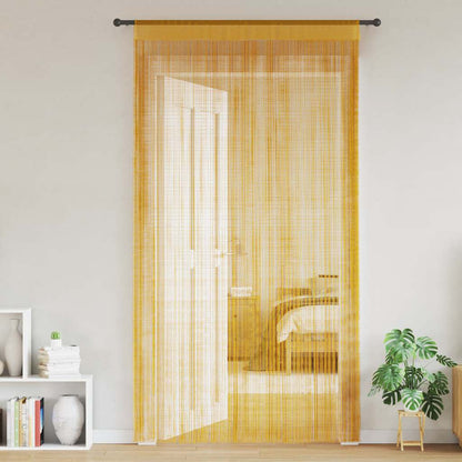 vidaXL String Curtains 2 pcs Gold 100x250 cm