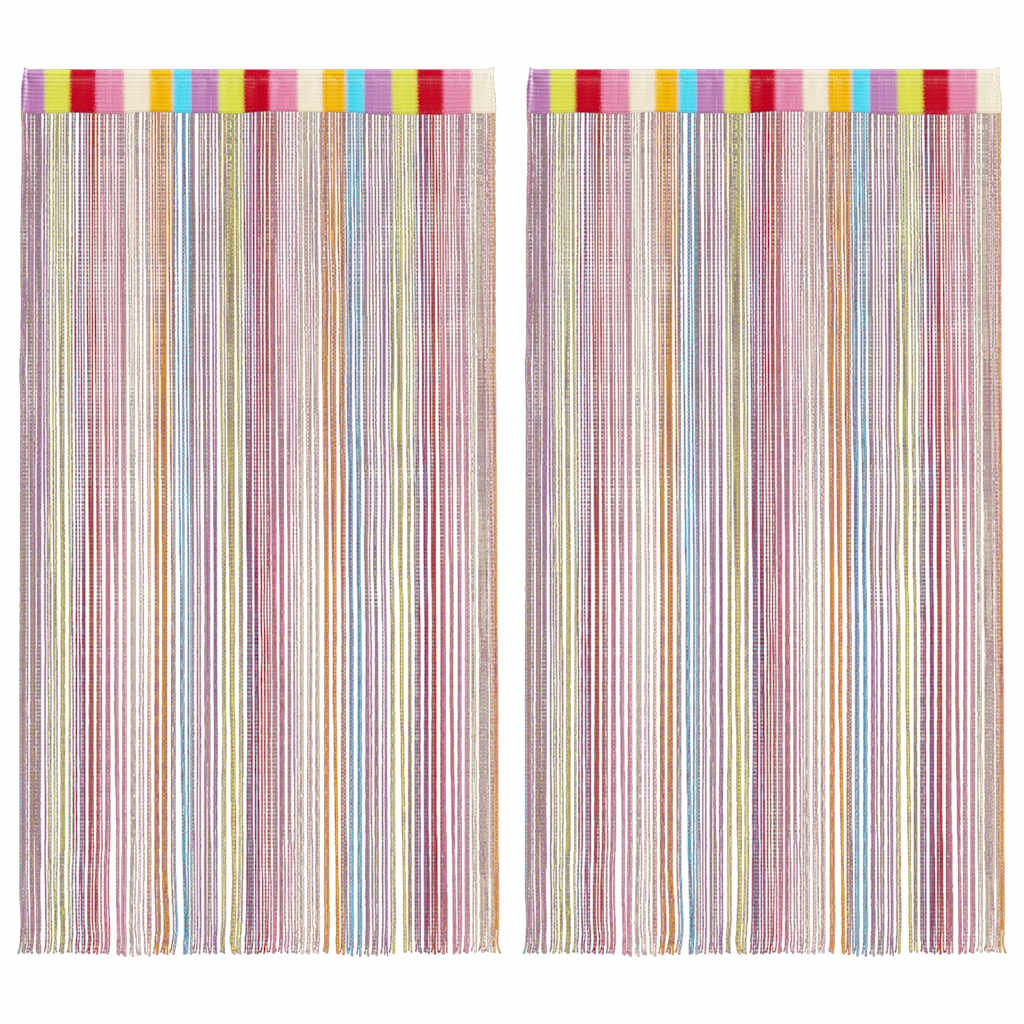vidaXL String Curtains 2 pcs Multicolour 100x250 cm