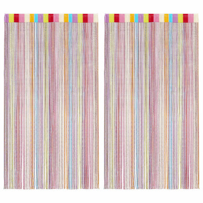 vidaXL String Curtains 2 pcs Multicolour 100x250 cm