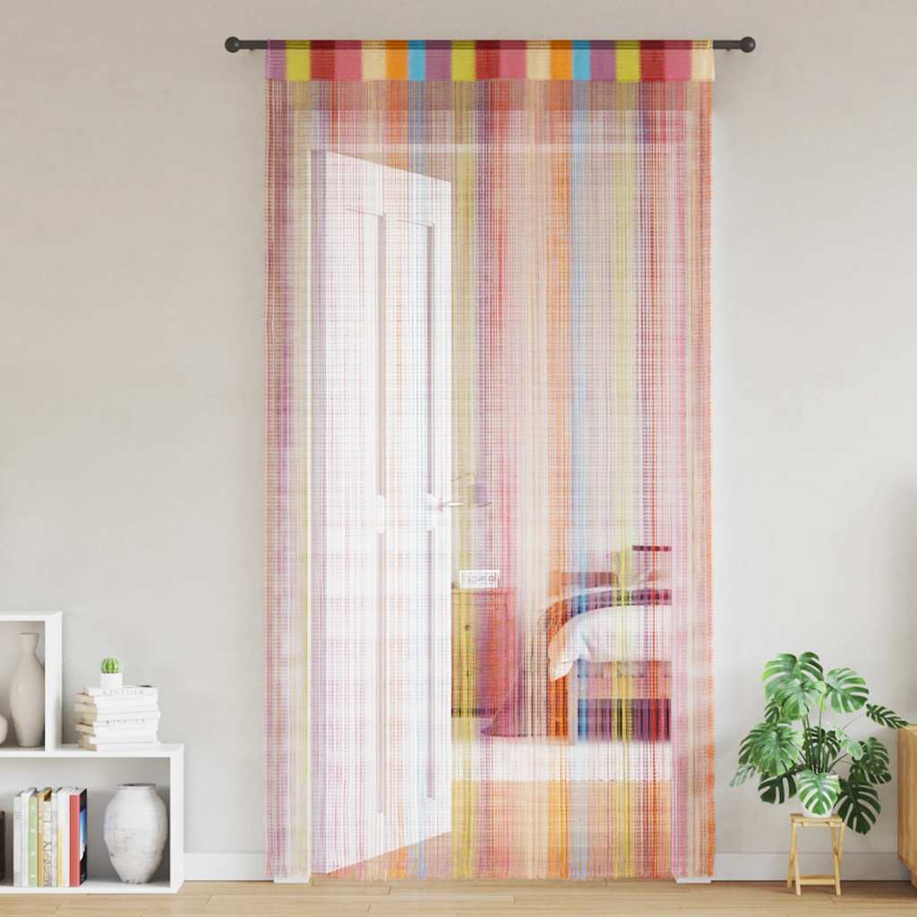 vidaXL String Curtains 2 pcs Multicolour 100x250 cm
