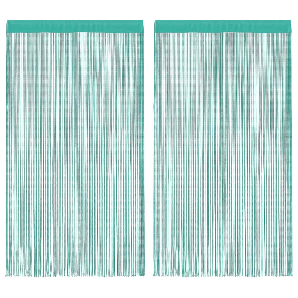 vidaXL String Curtains 2 pcs Turquoise 100x250 cm