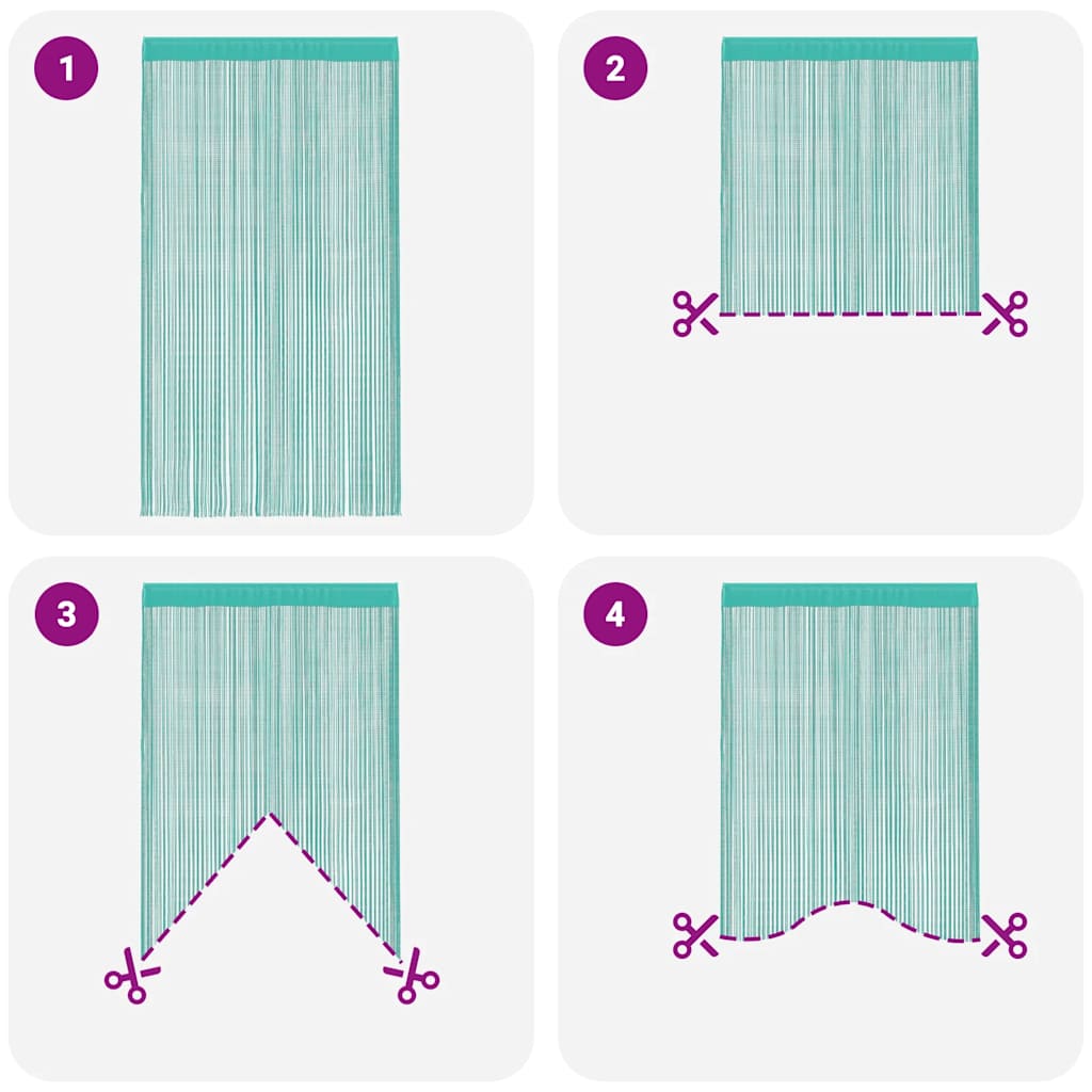 vidaXL String Curtains 2 pcs Turquoise 140x250 cm