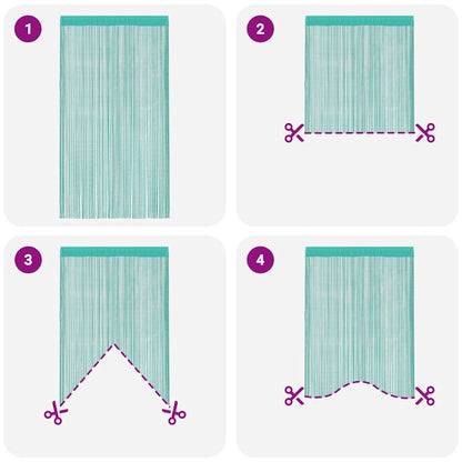 vidaXL String Curtains 2 pcs Turquoise 140x250 cm