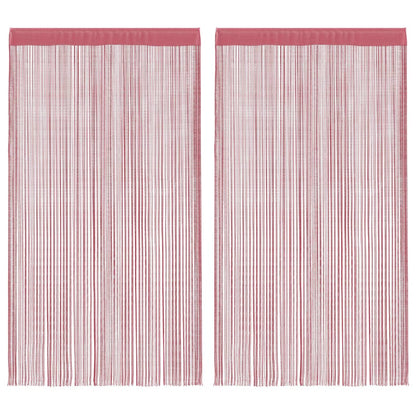 vidaXL String Curtains 2 pcs Pink 140x250 cm