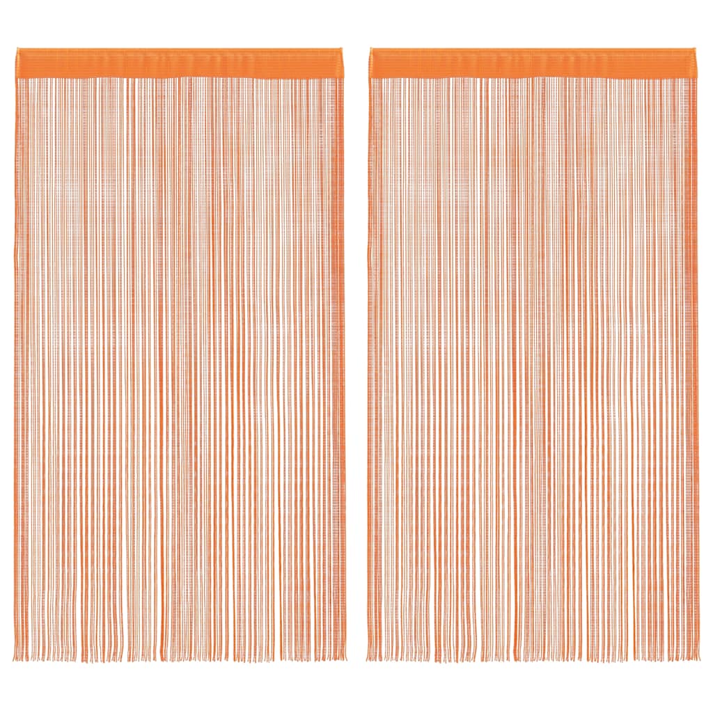 vidaXL String Curtains 2 pcs Orange 100x250 cm