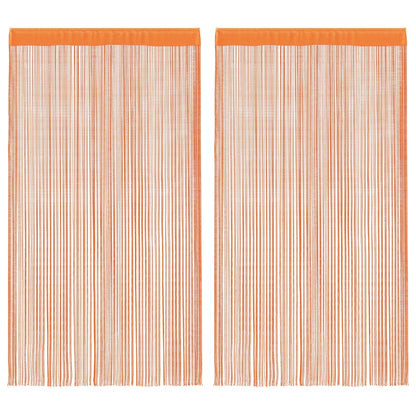 vidaXL String Curtains 2 pcs Orange 100x250 cm