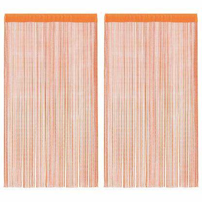 vidaXL String Curtains 2 pcs Orange 140x250 cm