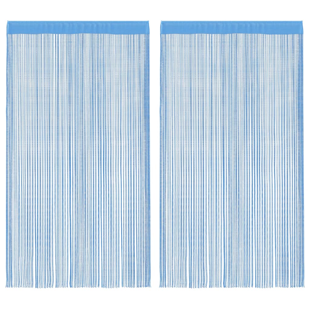 vidaXL String Curtains 2 pcs Light Blue 100x250 cm