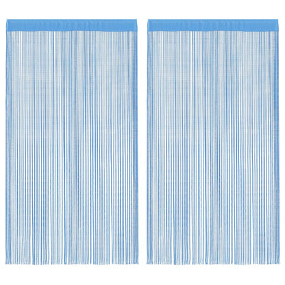 vidaXL String Curtains 2 pcs Light Blue 100x250 cm