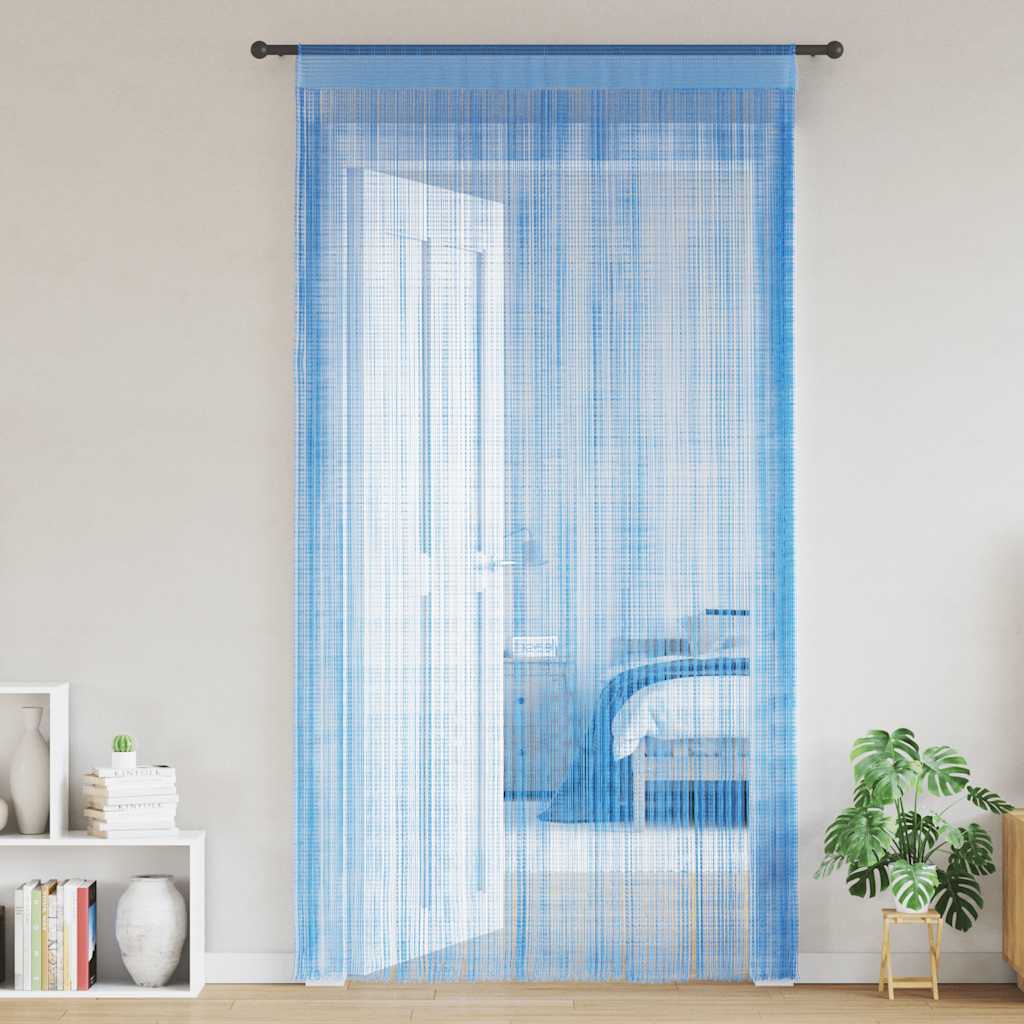 vidaXL String Curtains 2 pcs Light Blue 100x250 cm