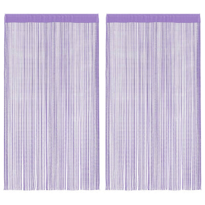 vidaXL String Curtains 2 pcs Purple 100x250 cm