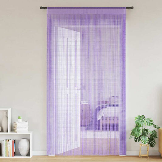 vidaXL String Curtains 2 pcs Purple 100x250 cm