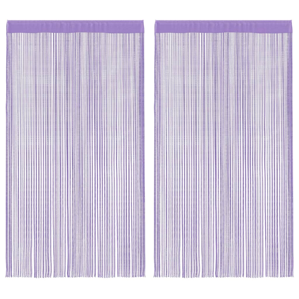 vidaXL String Curtains 2 pcs Purple 140x250 cm