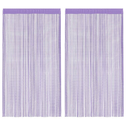 vidaXL String Curtains 2 pcs Purple 140x250 cm