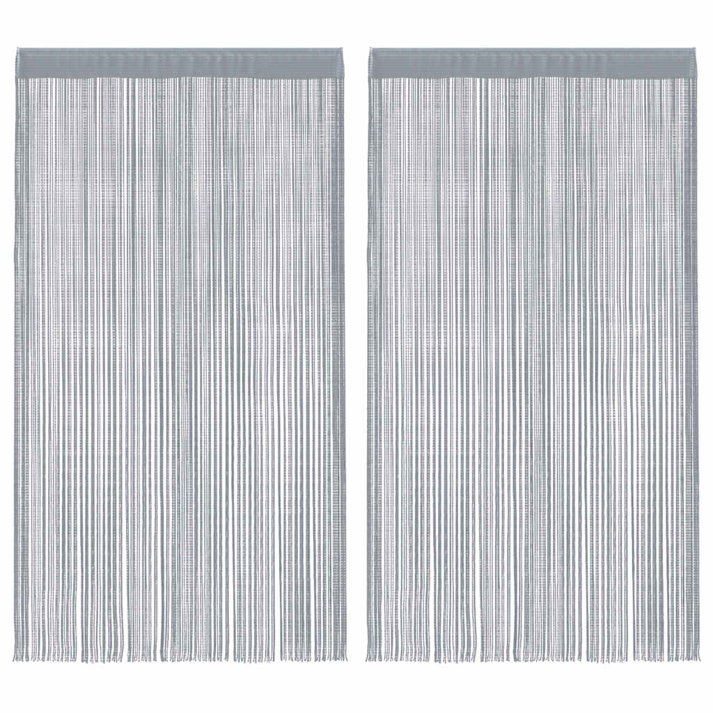 vidaXL String Curtains 2 pcs Light Grey 100x250 cm