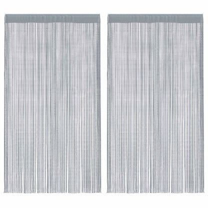 vidaXL String Curtains 2 pcs Light Grey 100x250 cm