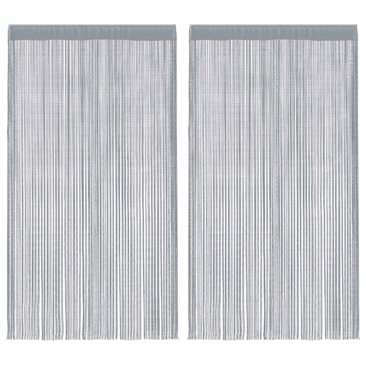 vidaXL String Curtains 2 pcs Light Grey 100x250 cm