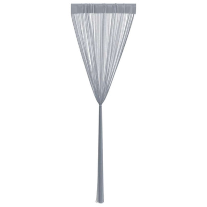 vidaXL String Curtains 2 pcs Light Grey 100x250 cm