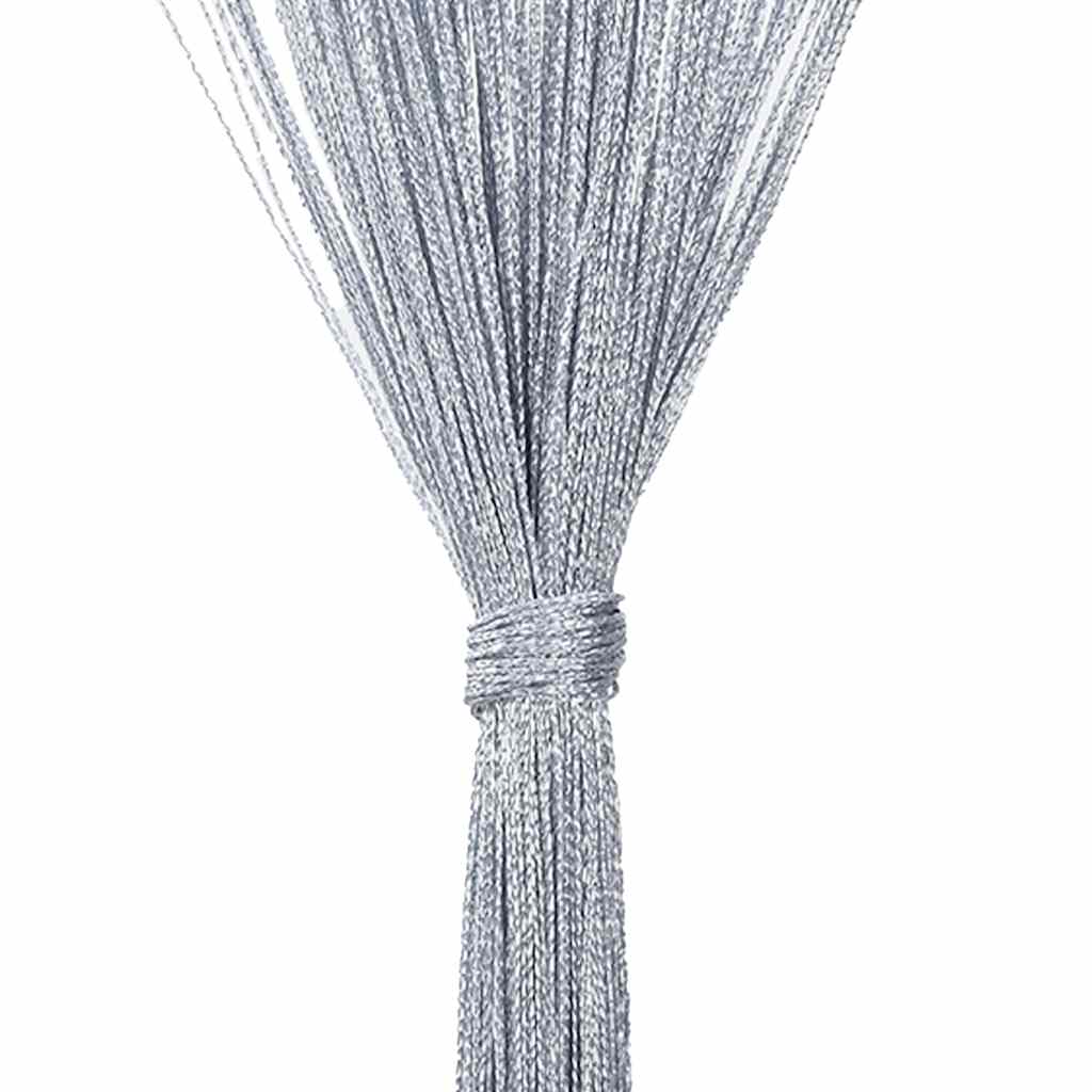 vidaXL String Curtains 2 pcs Light Grey 100x250 cm