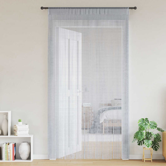 vidaXL String Curtains 2 pcs Light Grey 140x250 cm