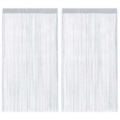 vidaXL String Curtains 2 pcs Light Grey 140x250 cm