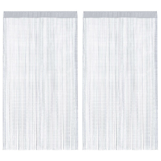 vidaXL String Curtains 2 pcs Light Grey 140x250 cm