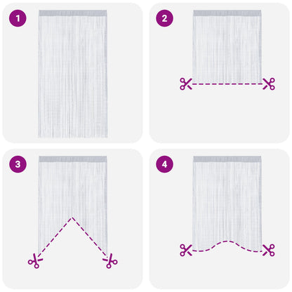 vidaXL String Curtains 2 pcs Light Grey 140x250 cm