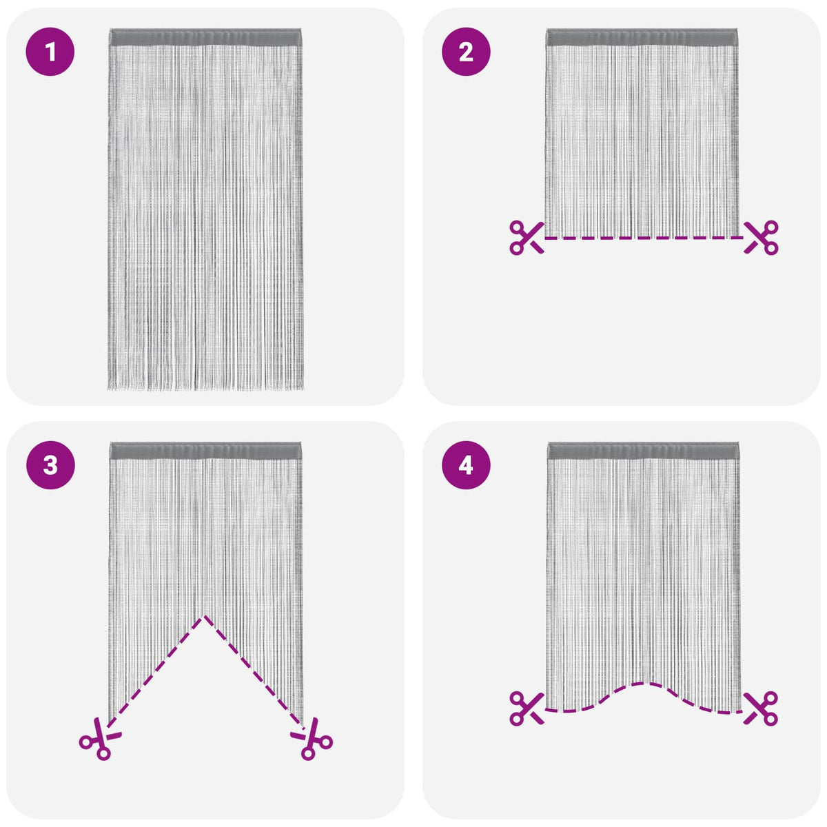 vidaXL String Curtains 2 pcs Anthracite 140x250 cm