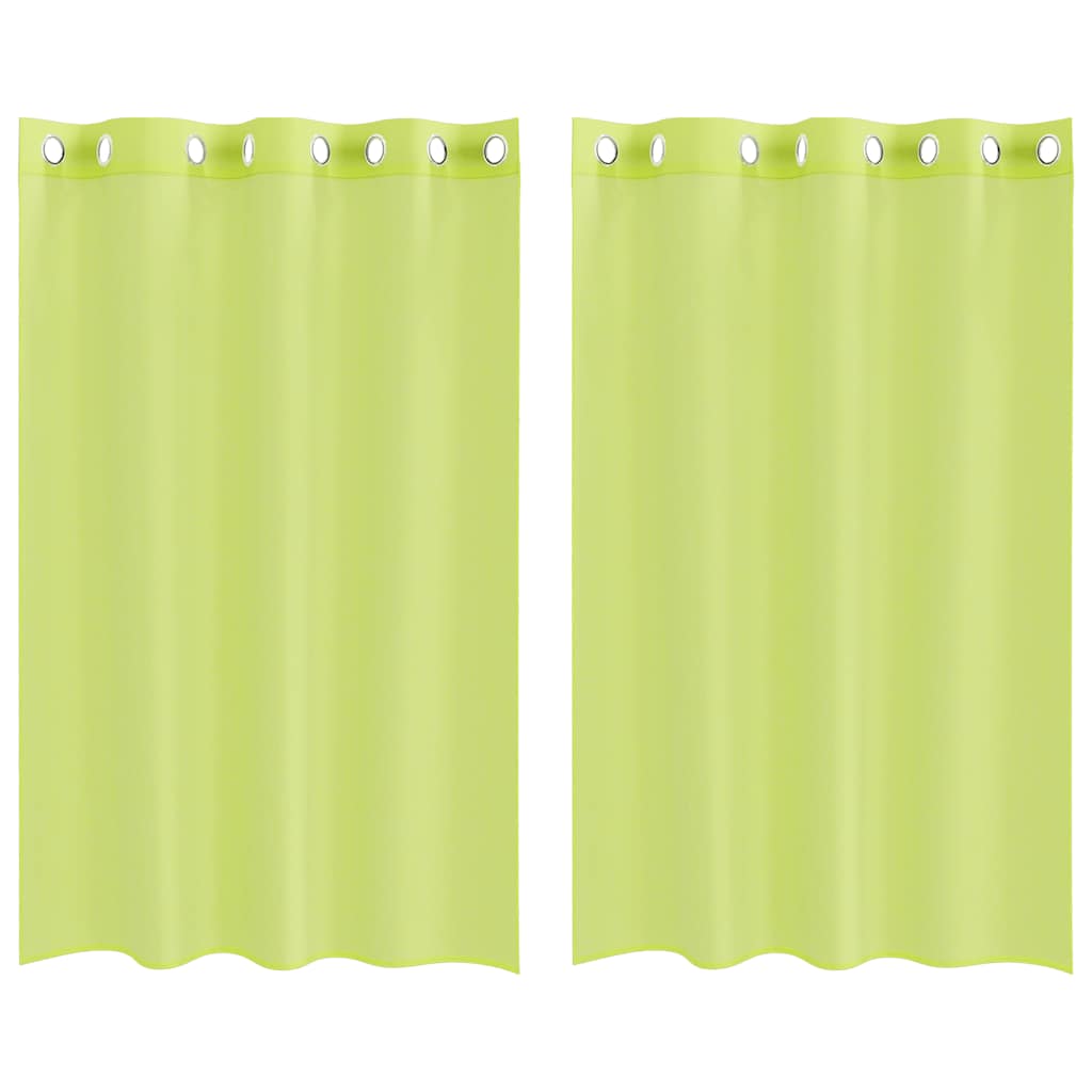 vidaXL Voile Curtains with Grommets 2 pcs Apple Green 140x175 cm