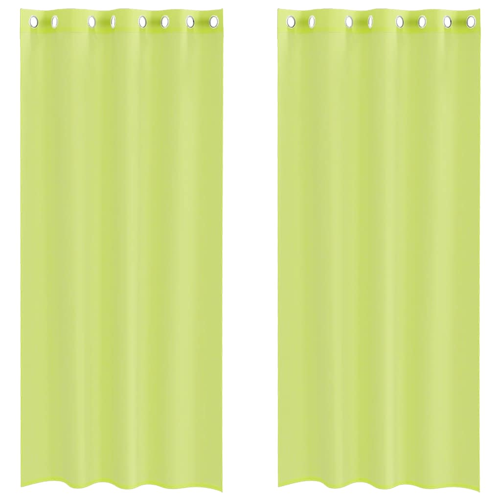 vidaXL Voile Curtains with Grommets 2 pcs Apple Green 140x245 cm