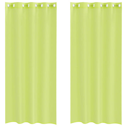 vidaXL Voile Curtains with Grommets 2 pcs Apple Green 140x245 cm
