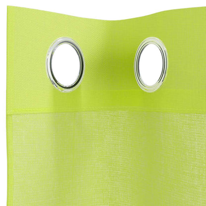 vidaXL Voile Curtains with Grommets 2 pcs Apple Green 140x245 cm